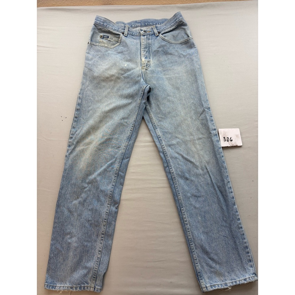 Vintage Lee Mens Light Wash Straight Leg Denim Jeans Blue 31x31